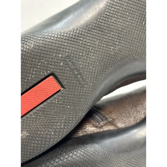 Prada Sport Linea Rossa Brown Leather Knee High Boots Womens 38 Made In Italy - Picture 12 of 14